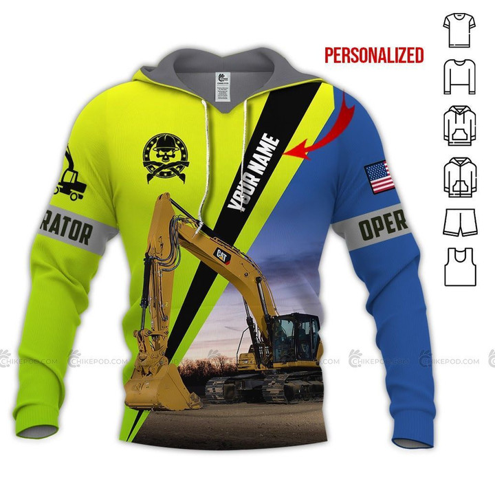Green Heavy Equipment 3D All Over Printed Clothes HE62