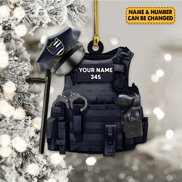 Personalized Police Bulletproof Ornament POH2
