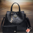 HLD Crocodile Leather Handbag With Free Matching Wallet