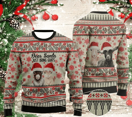 Christmas Time Dear Santa Just Bring Goats Ugly Christmas Sweater | For Men & Women | Adult | US5714