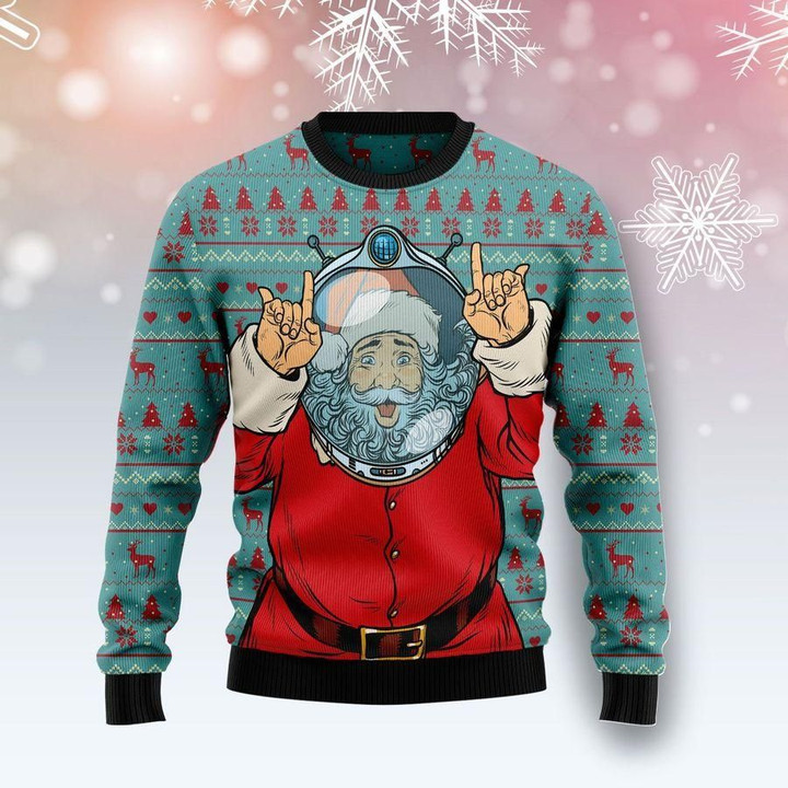 Santa Claus Astronaut Ugly Christmas Sweater | For Men & Women | Adult | US1412
