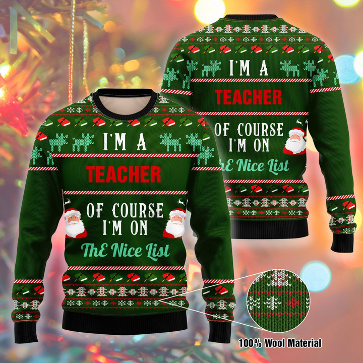 I Am A Teacher Ugly Christmas Sweater | For Men & Women | Adult | US1698