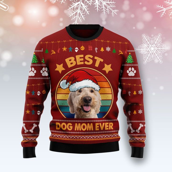 Goldendoodle Best Dog Mom Ever Ugly Christmas Sweater | For Men & Women | Adult | US4884