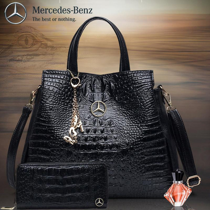MCD Crocodile Leather Handbag With Free Matching Wallet