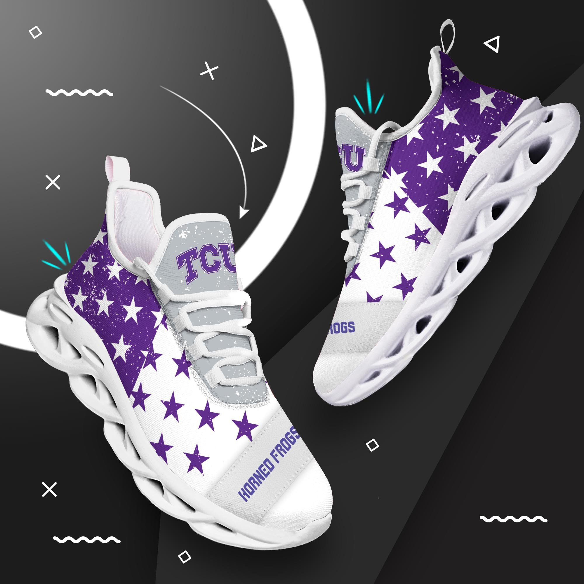 TCU Horned Frogs Chunky Sneakers, Shoes ETHA-28906