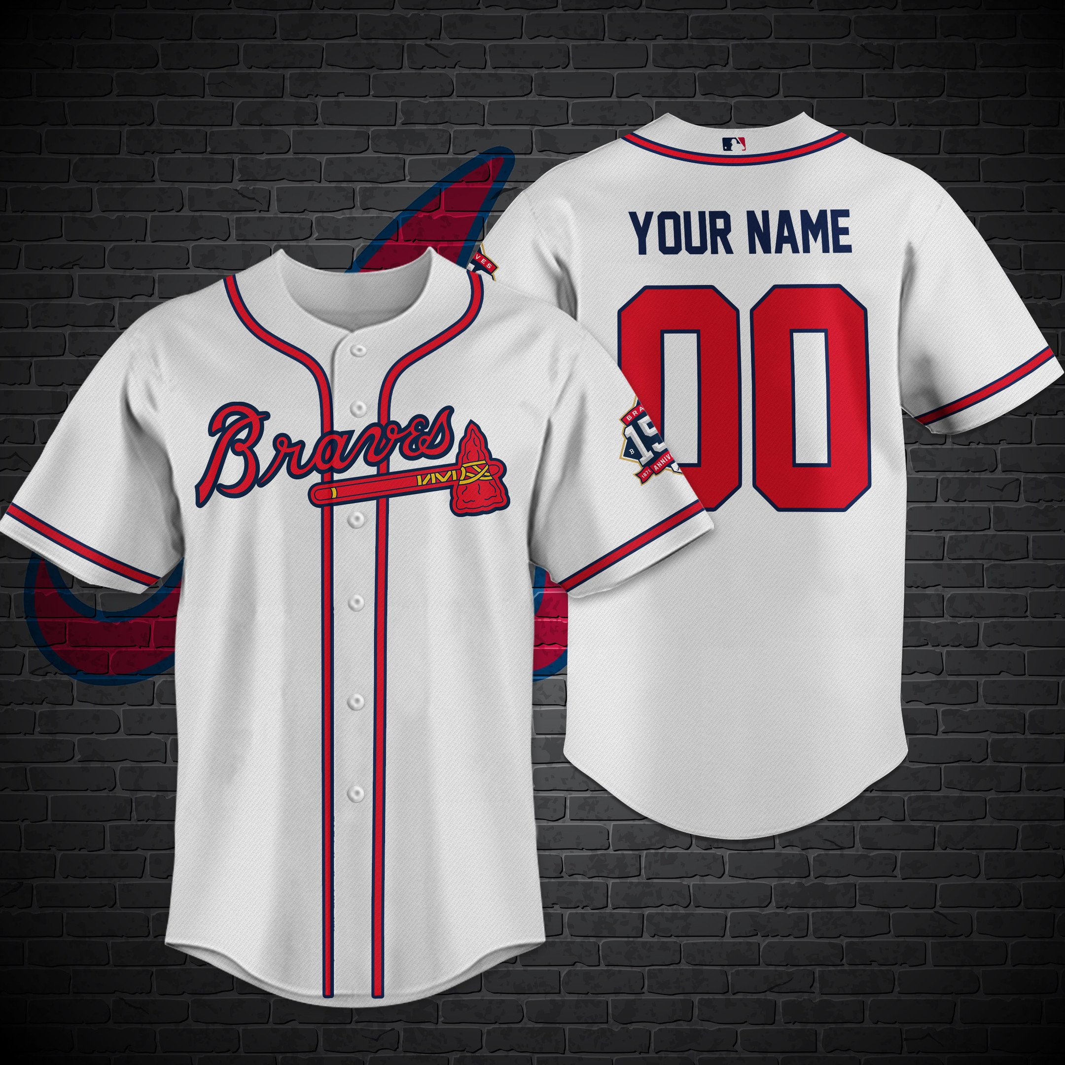 Atlanta Braves Custom name Baseball Shirt M-32339