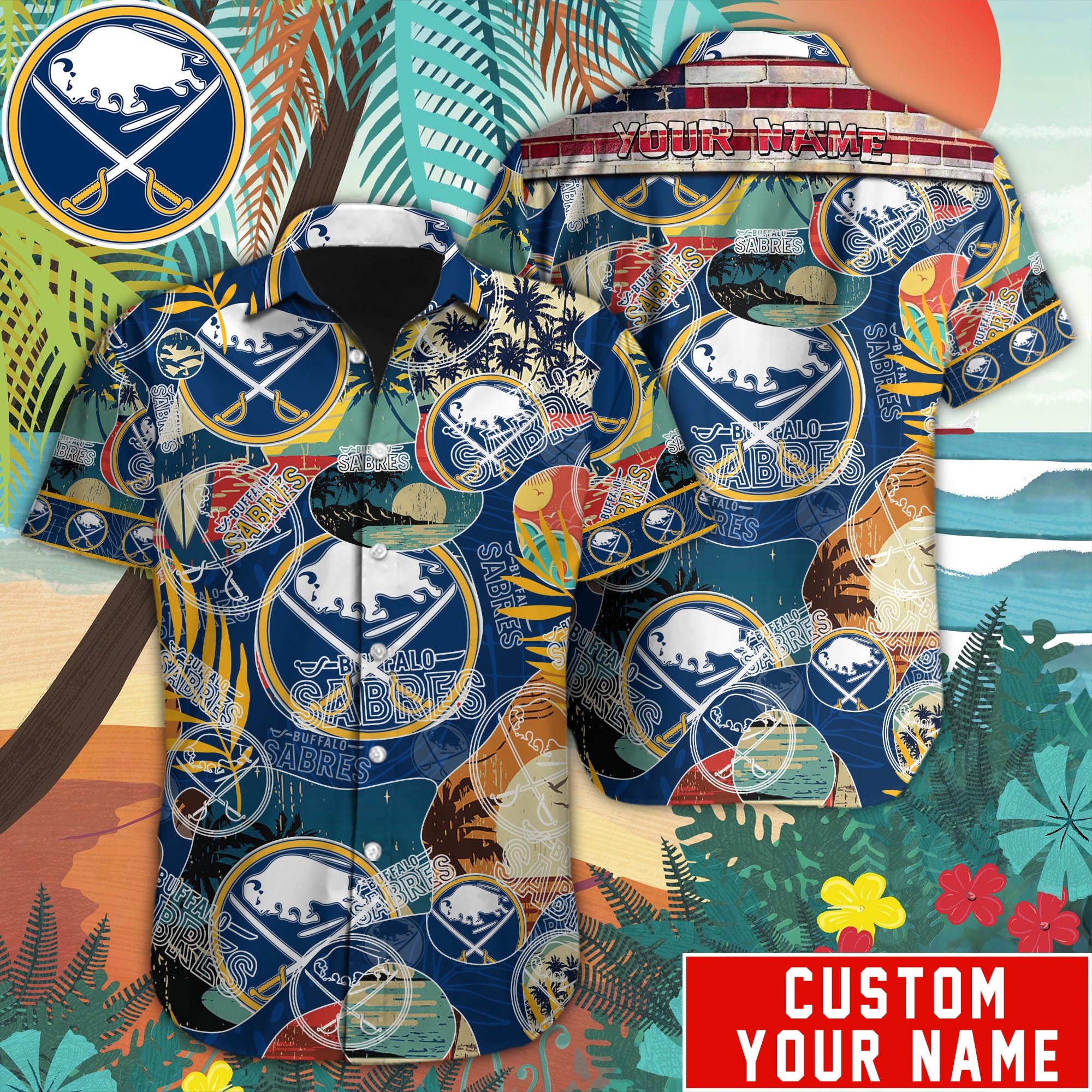 Buffalo Sabres Custom Name Hawaiian Shirt M-38779