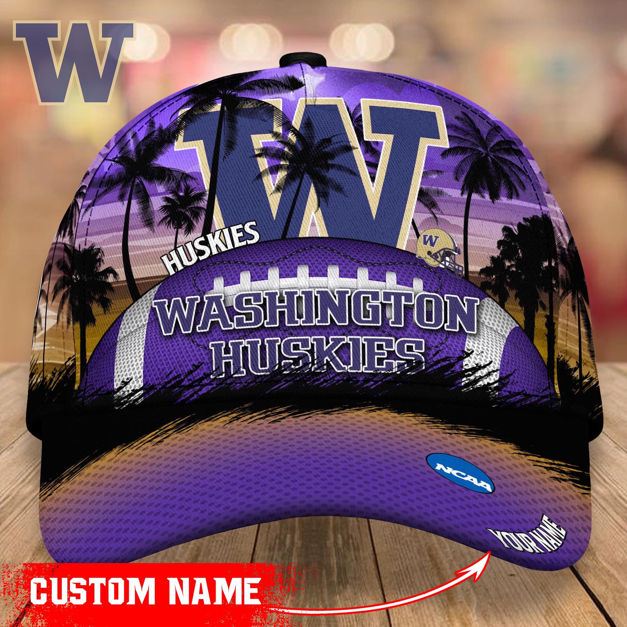 Washington Huskies Custom Name Classic Caps