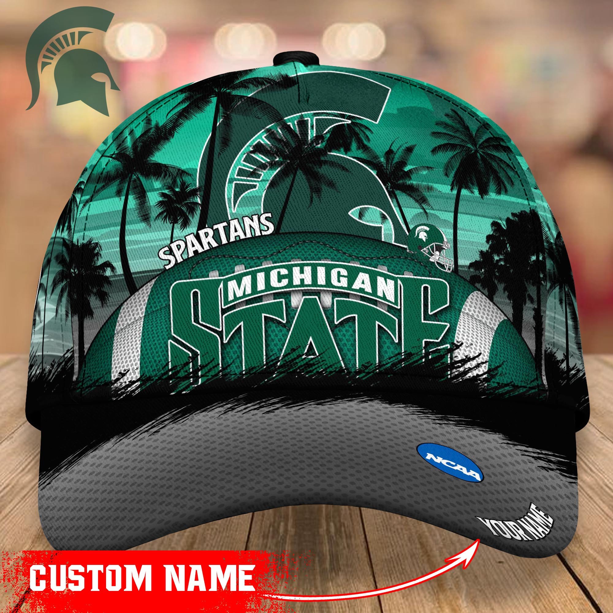 Michigan State Spartans Custom Name Classic Caps
