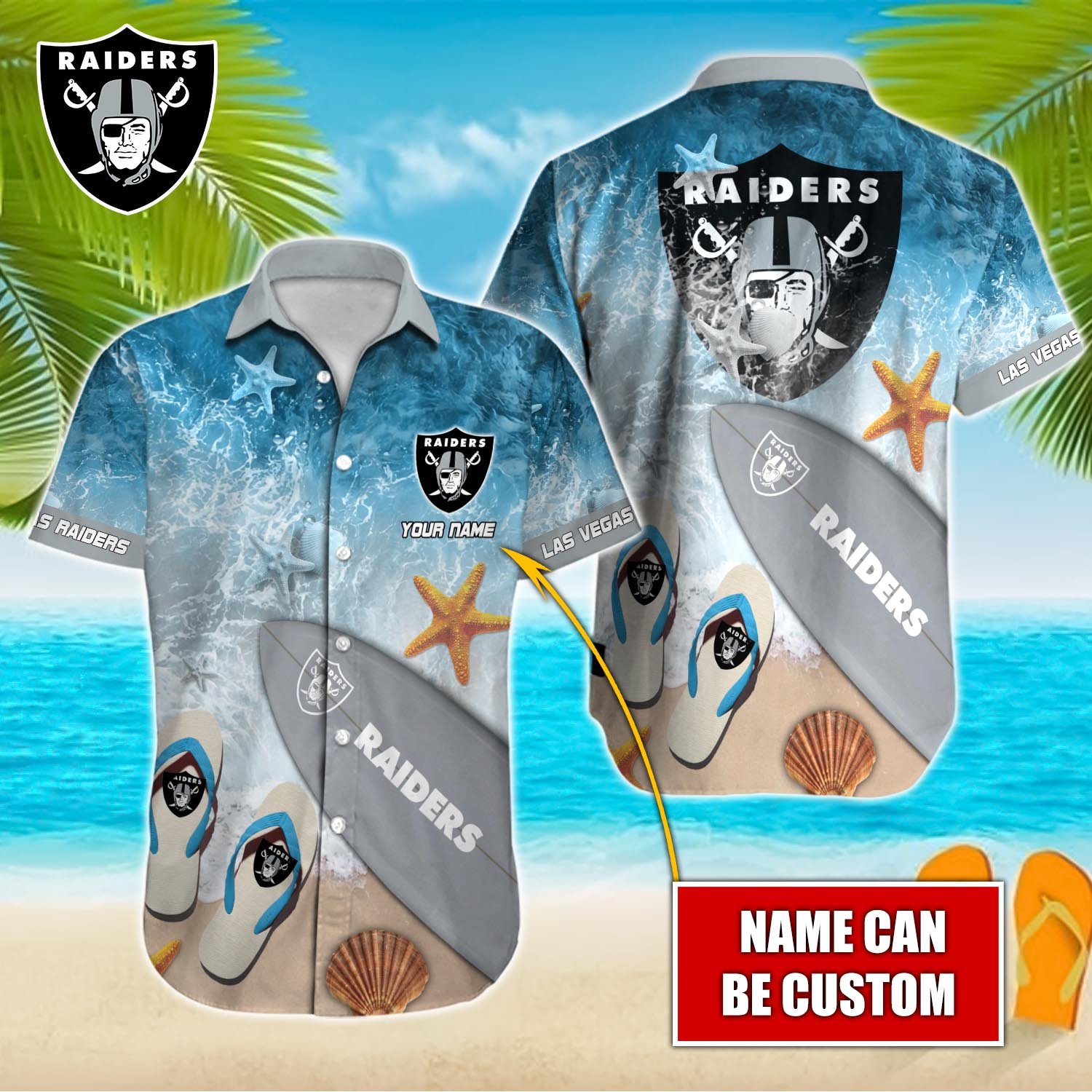 Las Vegas Raiders Custom Name Hawaiian Shirt T-39910