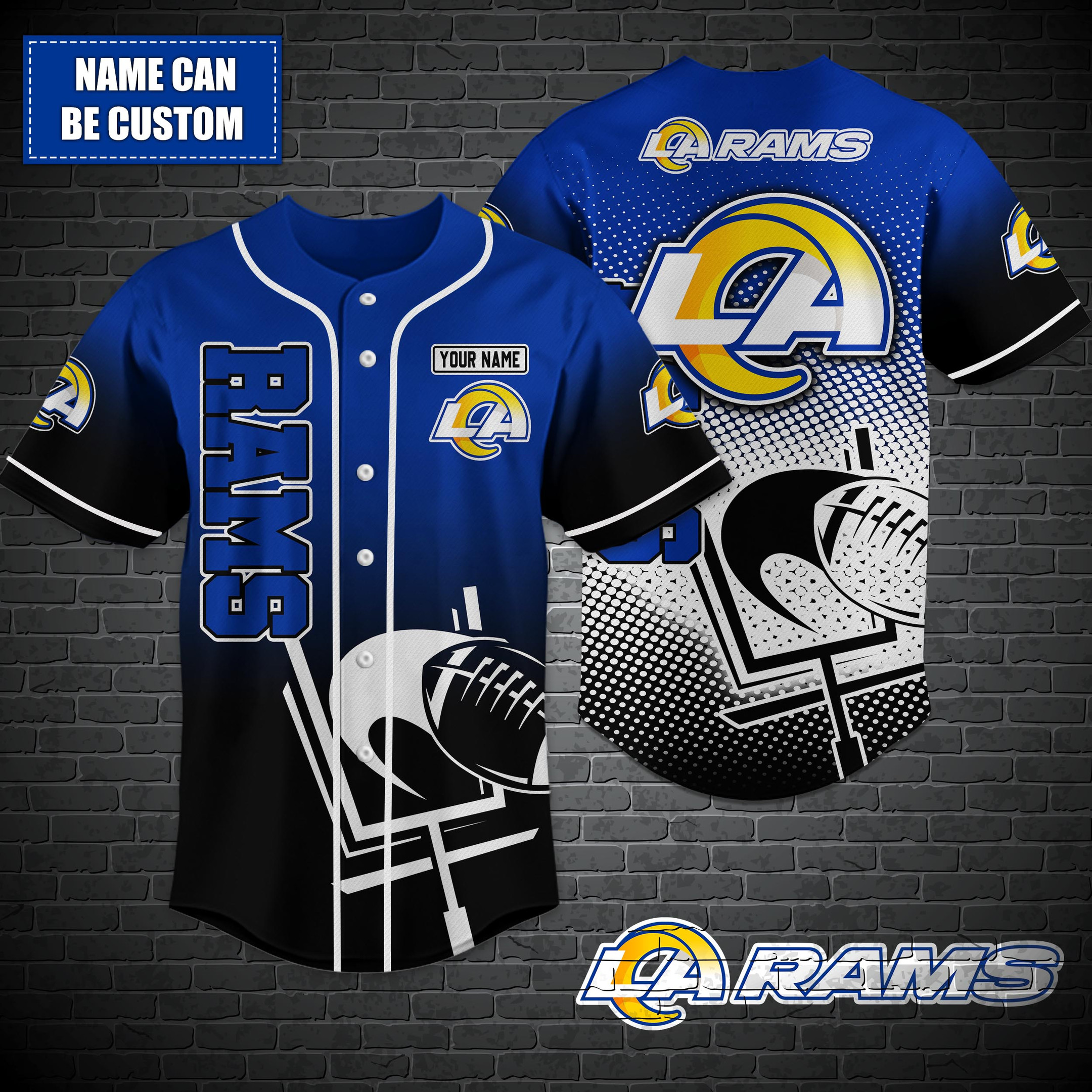 Los Angeles Rams Custom name Baseball Shirt T-44757