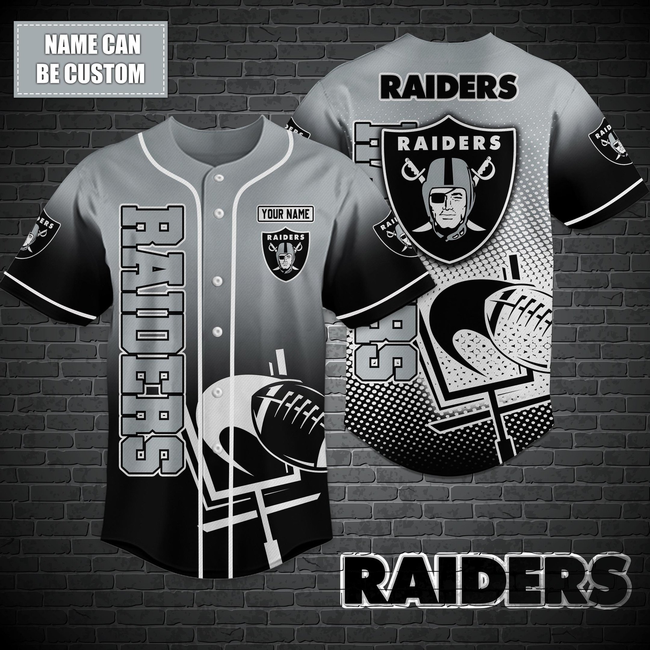 Las Vegas Raiders Custom name Baseball Shirt T-44757