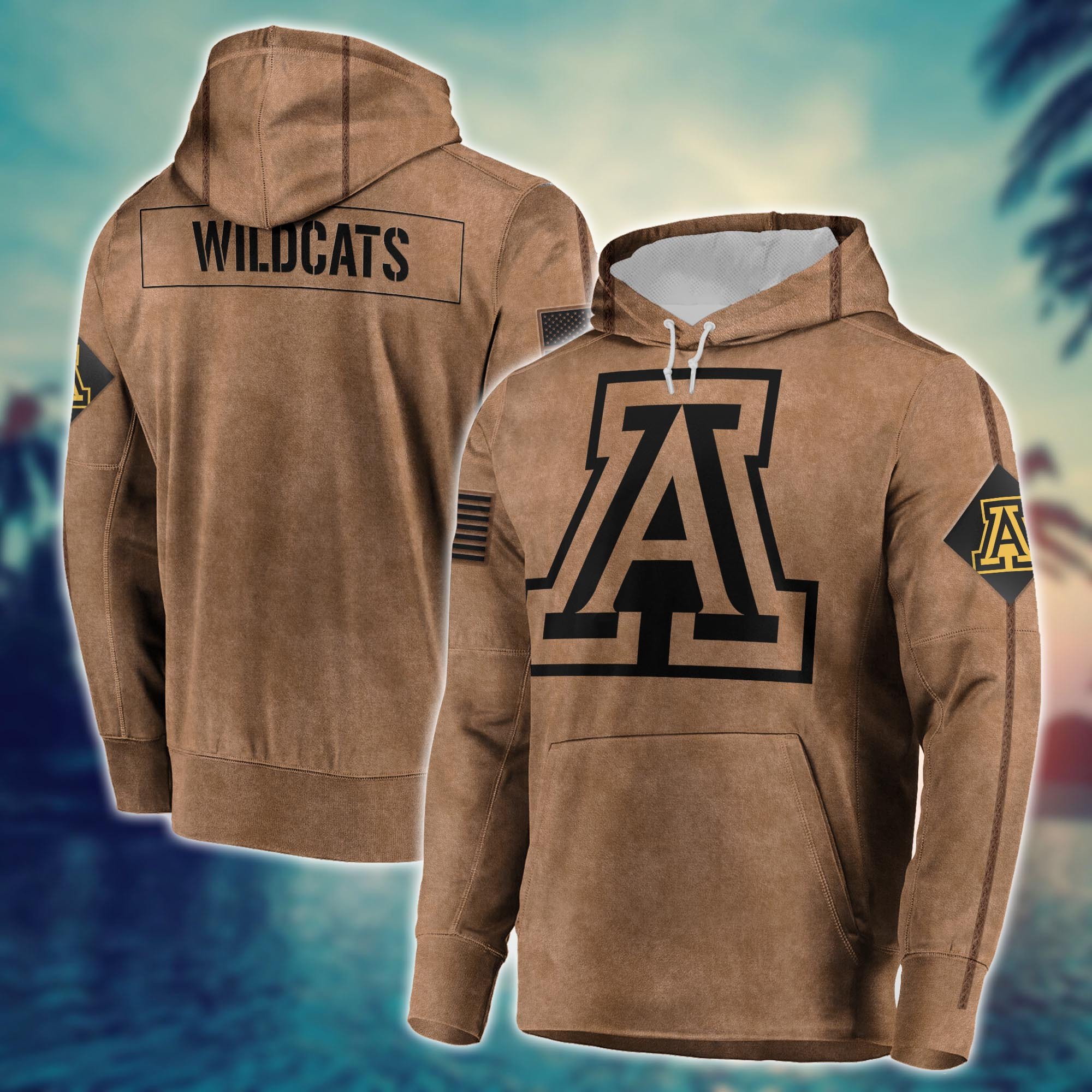 Arizona Wildcats Brown Salute To Service Club Pullover Hoodie