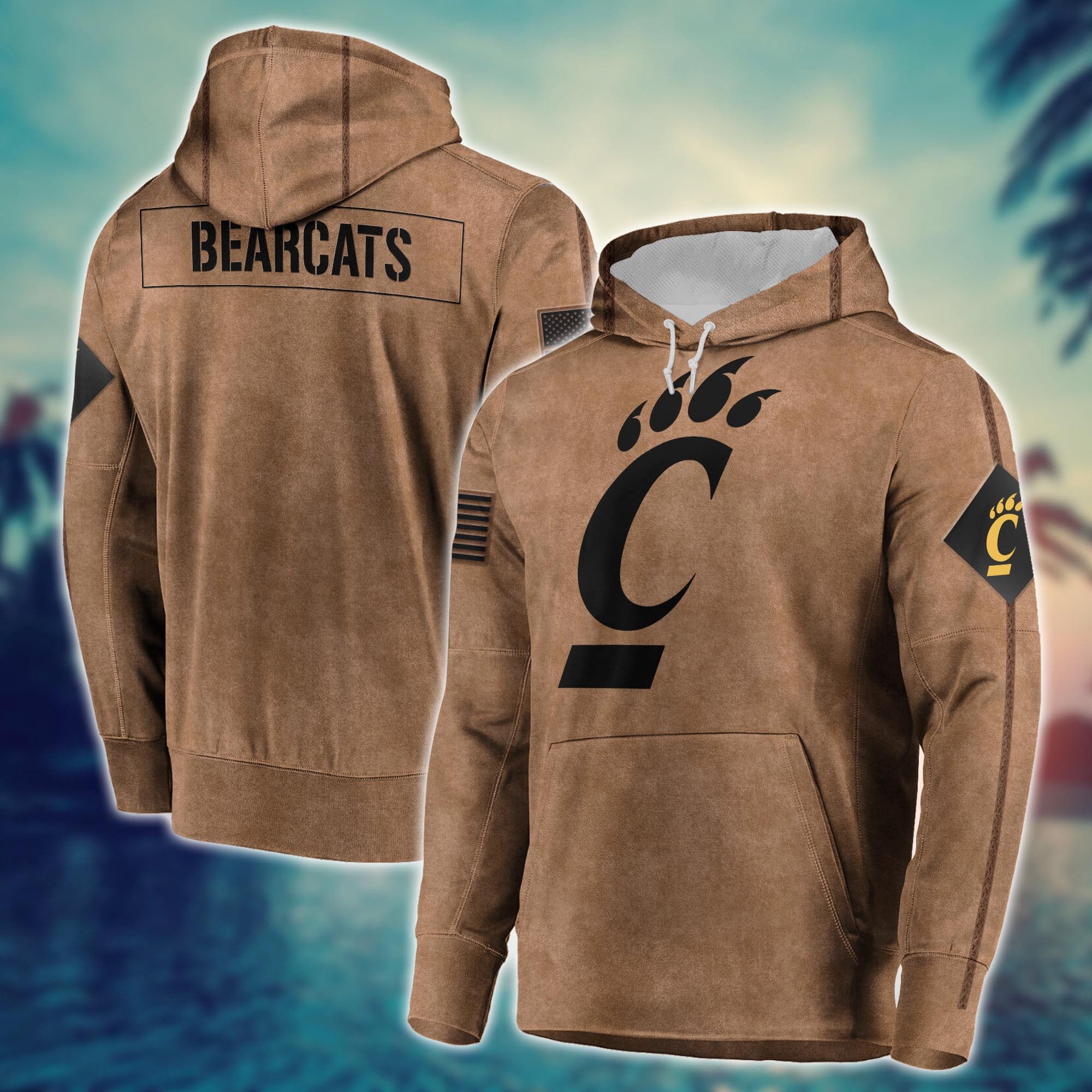 Cincinnati Bearcats Brown Salute To Service Club Pullover Hoodie