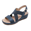 Sominic Women Orthopedic Leather Wedges Sandals Comfortable Non-slip Soft Sole Beach Summer Holiday