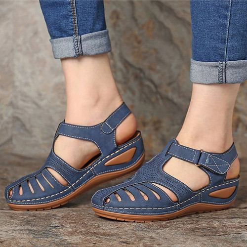 Sominic Women Quality Orthopedic Wedge Sandals Casual Adjustable Breathable Non-Slip Fashion Design