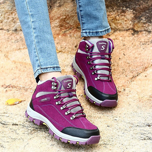 SOMINIC Orthopedic Snow Boots Fur Lining Hard-wearing Ankle Shoes