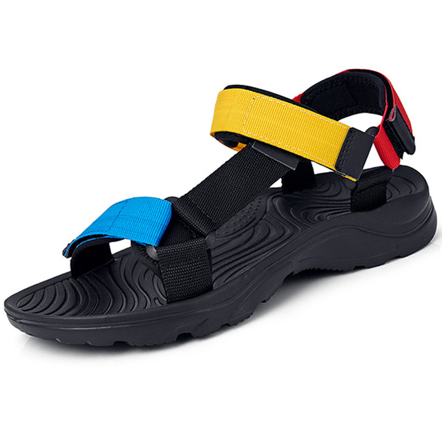 SOMINIC Orthopedic Sandals For Men Velcro Supportive Sole Quick-drying Outdoor Summer