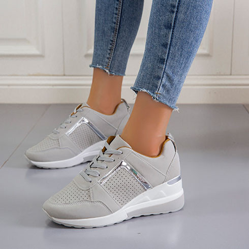 Sominic Women Orthopedic Wedges Sneakers Breathable Hollow Non-Slip Shoes