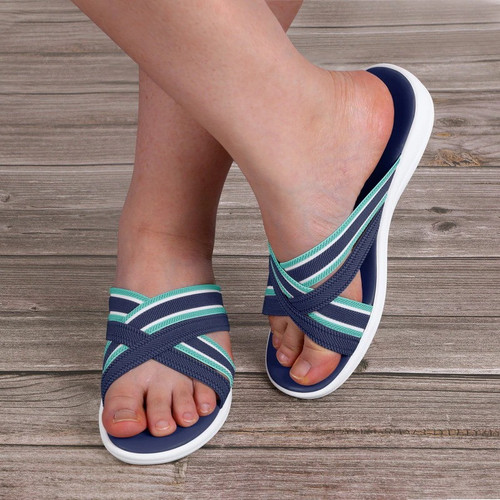 Sominic Women Cross Strap Lightweight Slippers Orthopedic Open Toe Sandals Non-slip Summer Outdoor Beach