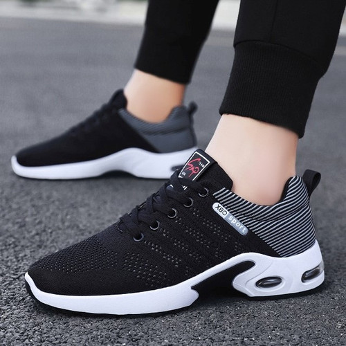 Sominic Men Sneakers Orthopedic Mesh Lace-up Breathable Light Sporty Running Shoes