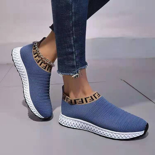 SOMINIC Women Sneakers Orthopedic Flat Mesh Slip-on Light Trendy Walking Shoes