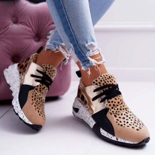 SOMINIC Women Sneakers Orthopedic Leopard Print Soft Cushion Light Colorful Sports Shoes