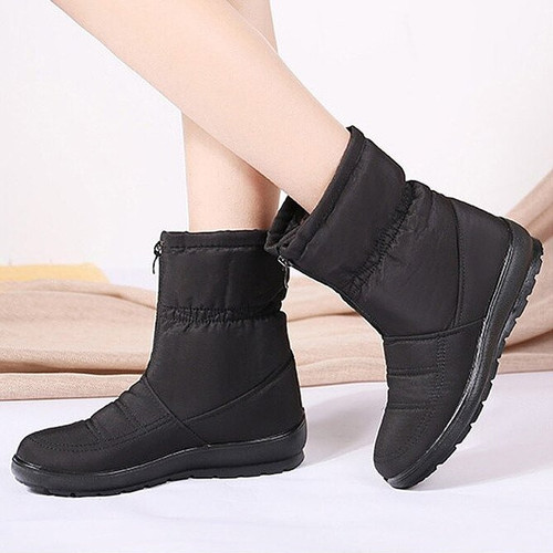 SOMINIC Orthopedic Ankle Boots Weather-proof Durable Front Zipper Winter Shoes