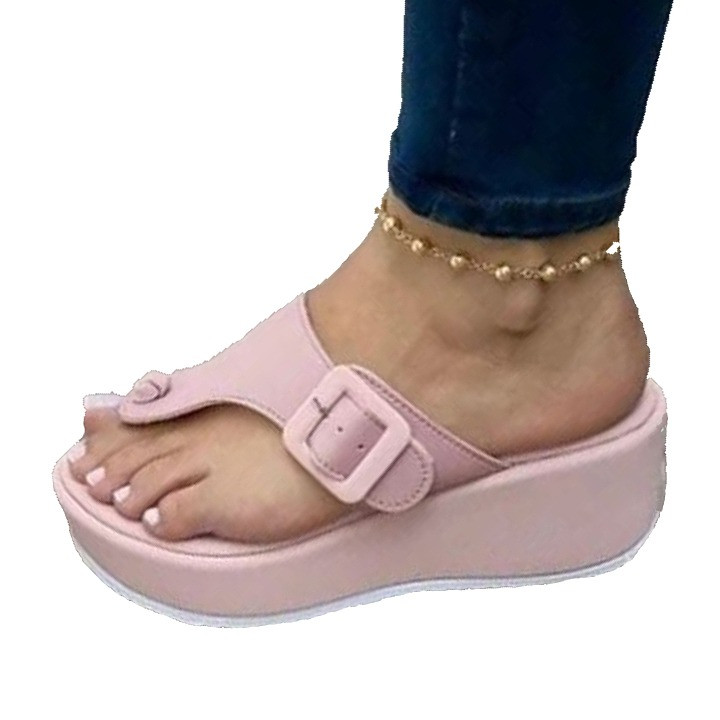 SOMINIC Women Orthopedic Sandals Height Increasing Shock-absorbtive Casual Beach Flip-flop