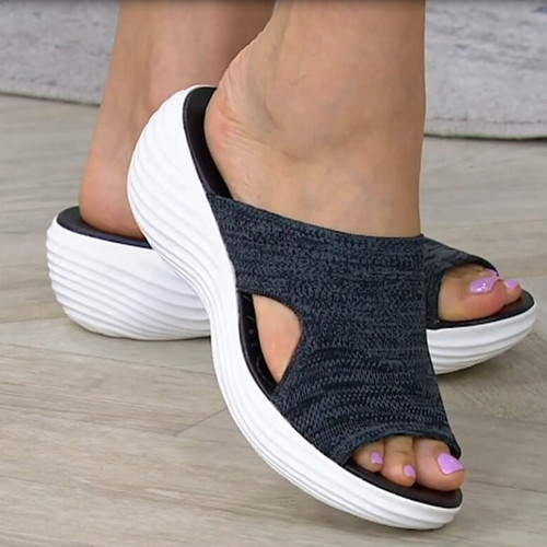 Orthopedic sandals with stretch