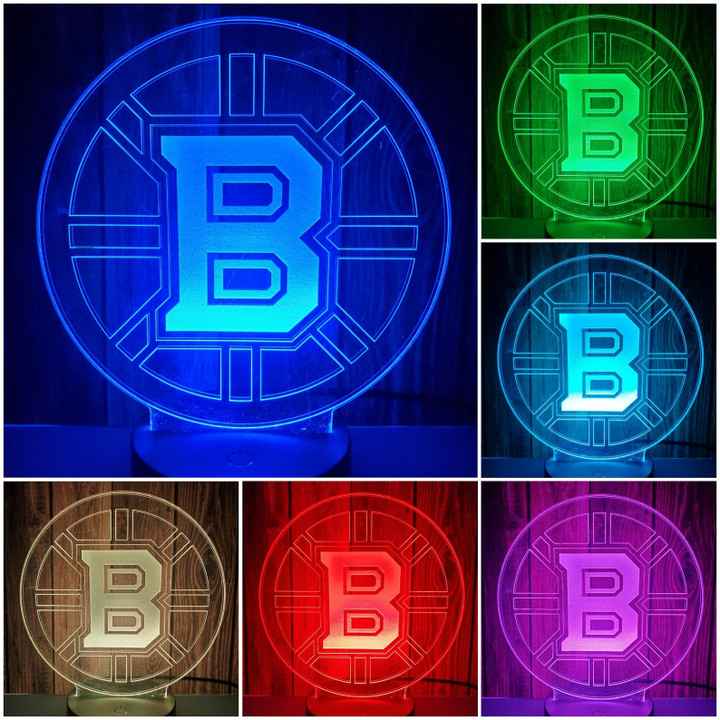 Hockey Boston Bruins 100 LED LAMP - 7 Colors Change Touch Base