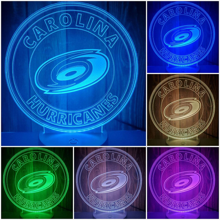 Hockey Carolina Hurricanes 100 LED LAMP - 7 Colors Change Touch Base