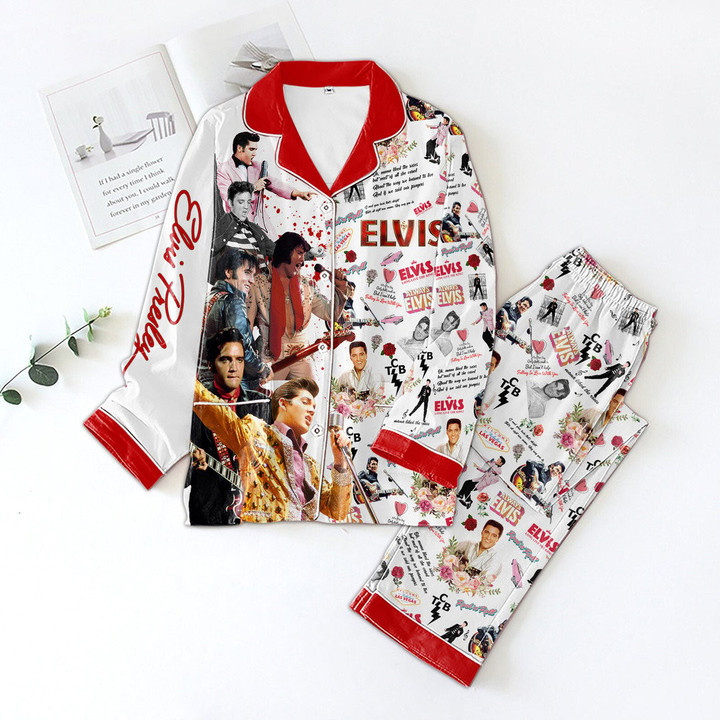 ELPR 400 Elvis Presley Button Down Pajamas Set