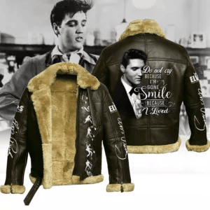 ELPR 300 Elvis Presley Men Leather Jacket Coat Bomber