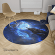 Topnicegifts PRINCESS OF THE MOON WITH NIGHT WOLF Round Carpet, Area Rug