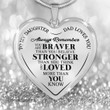 Topnicegifts Daughter Necklace - Heart Necklace To My Daughter Dad Loves You Always Remember You Are Braver Than You Believe