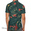 Topnicegifts Tropical vintage big leaf flower black background summer AOP Hawaii Beach Shirt