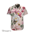 Topnicegifts Romantic floral and buffterfly vintage AOP Hawaii Beach Shirt