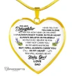 Topnicegifts Daughter Necklace - Heart Necklace To My Daughter No Matter How Near Or Far Apart I Am