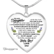 Topnicegifts Daughter Necklace - Heart Necklace To My Daughter No Matter How Near Or Far Apart I Am