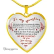 Topnicegifts Daughter Necklace - Heart Necklace To My Daughter I Wish You The Strength To Face Challenges With Confidence