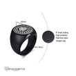 Topnicegifts Stainless Steel Viking Rune Signet Ring for Men Black Male