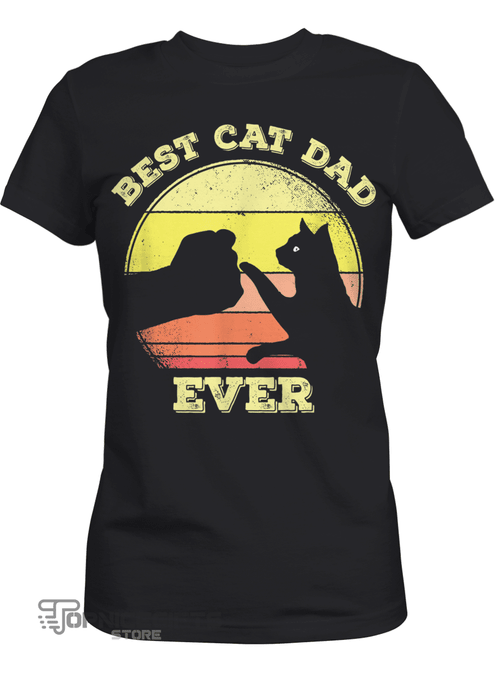 Topnicegifts Best Cat Dad Ever Funny Cat Lover Gift For Men T-Shirt