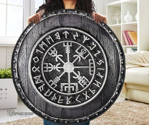 Topnicegifts Viking Shiled Symbol Round Carpet