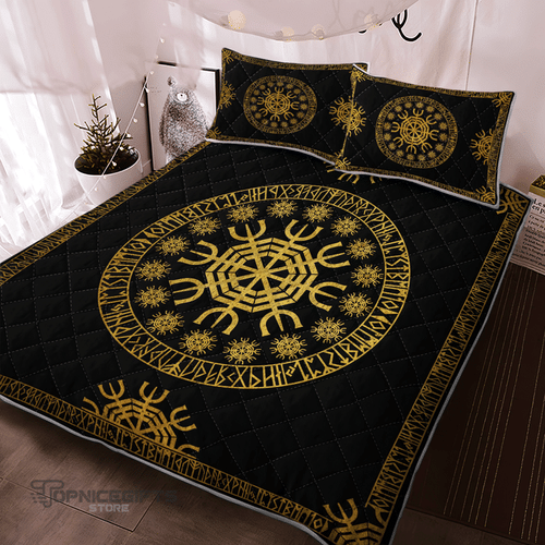 Topnicegifts Silver Valknut symbol - Viking Quilt Bedding Set