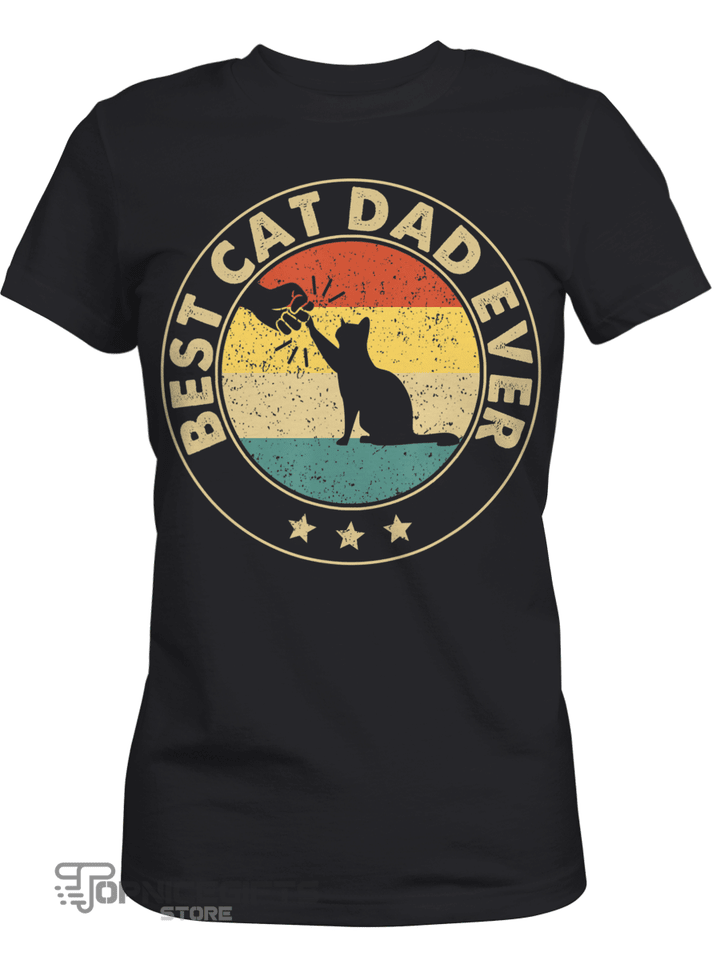 Topnicegifts Best Cat Dad Ever Shirt Cat Lovers Cat Dad Fabulous Gift T-Shirt
