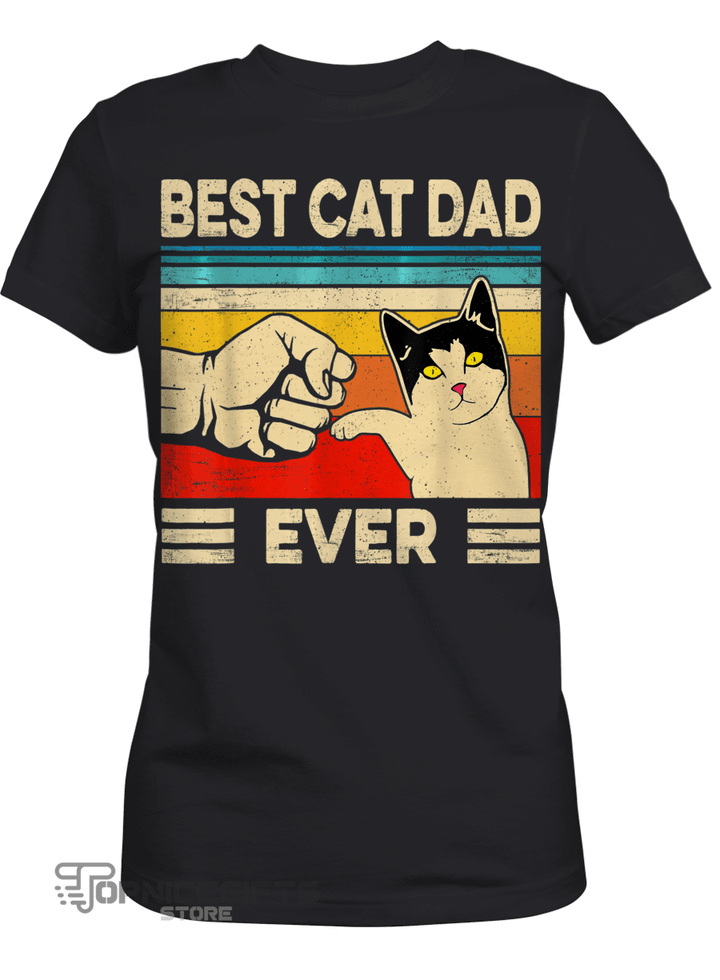 Topnicegifts Best Cat Dad Ever T-Shirt Funny Cat Daddy Father Day Gift T-Shirt