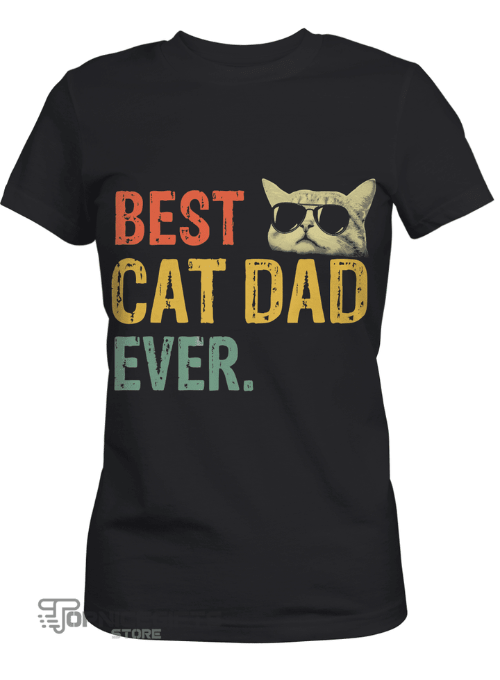 Topnicegifts Best Cat Dad Ever T-Shirt Cat Daddy Gift Shirts