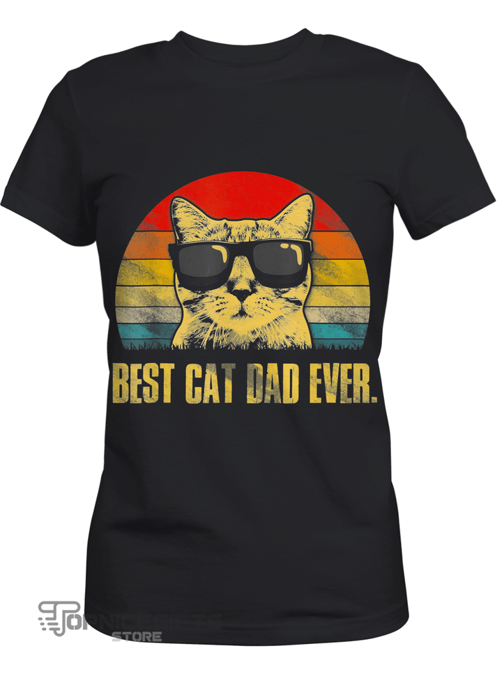 Topnicegifts Mens Best Cat Dad Ever T-Shirt Funny Cat Dad Father T-Shirt