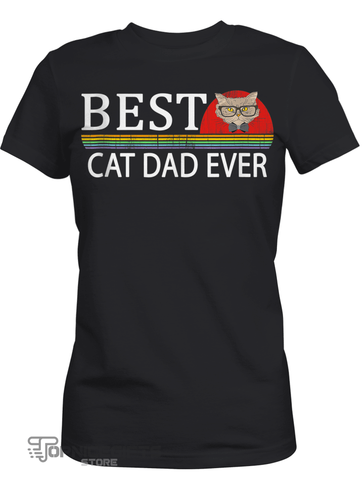 Topnicegifts Mens Best Cat Dad Ever Retro Vintage Cats Lovers Gift Tank Top